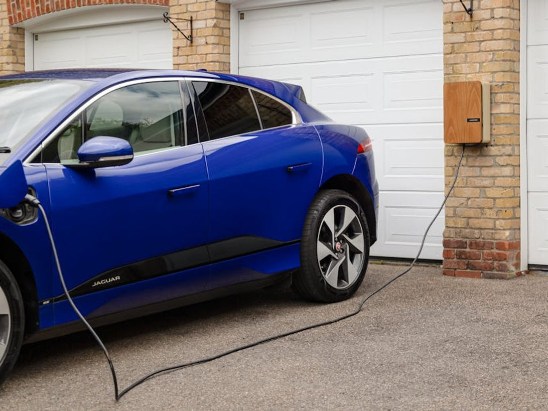 Electric vehicle charging on a stabilised permeable gravel driveway with gravel grid panels