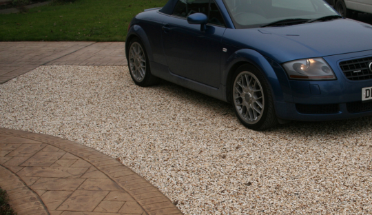 Gravel Stabilisation panel with built in weed supressant membrane
